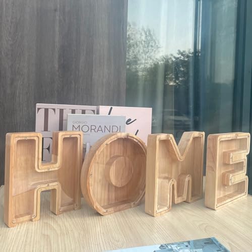 Wooden Letter Piggy Bank for Kids Boys Girls, A-Z Letters Wood Coin Bank Money Box, Piggy Bank for Toddler Family Christmas Birthday Gift(C) - Image 7