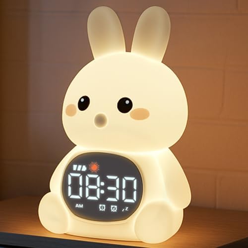MASHI Bunny Kids Alarm Clock with Time to Wake Sleep Trainer White Noise by MASHI