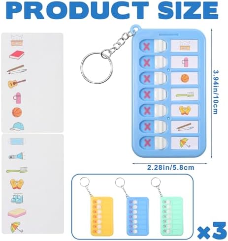 3pcs Portable Visual Schedule Keychain Reminder Board for the Elderly ADHD Tools Detachable Daily Task Planning Pad with List Cards Stickers Daily Routine Checklist - Image 2
