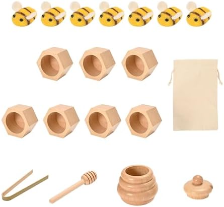 Sorting Stacking Wooden Toys for Toddlers, Wood Bee Hive - Image 7