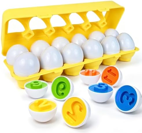Tinabless Matching Eggs, 12-Piece Number Matching Toy for Toddlers 1-3 by Tinabless