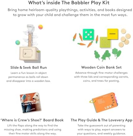 LOVEVERY, The Babbler Play Kit with Bonus Book 'Where is Crew's Shoe', Birthday Play Kit, Montessori Toddler Toy (Best Birthday Gift for 1 Year Old) - Image 3