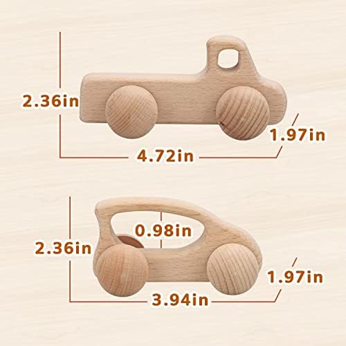 TOY Life Wooden Toys Cars, Montessori Toys for Babies 0-6-12 Months, Rattle Toy Cars for Toddlers 1-3, Christmas Wooden Baby Toys Gift 1 Year Old, Baby Boy Nursery Decor, 1 Year Old Boy Birthday Gift - Image 5