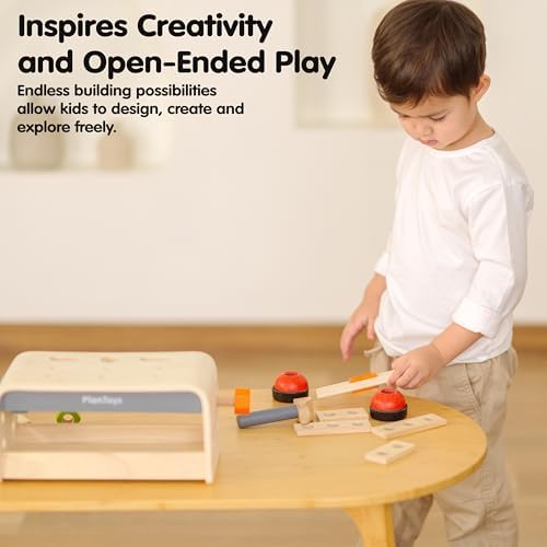 PlanToys® Wooden Little Tool Bench Montessori Construction Kids STEM Toy - Image 5