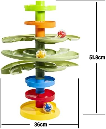 WEofferwhatYOUwant 2-Way Ball Drop – Montessori STEM Ball Tower Toy for Toddlers 9M+ | Dual Ramp Design, Expandable Green Tracks, Large Rattle Balls, Easy Assembly, BPA-Free Safe Plastic - Image 4
