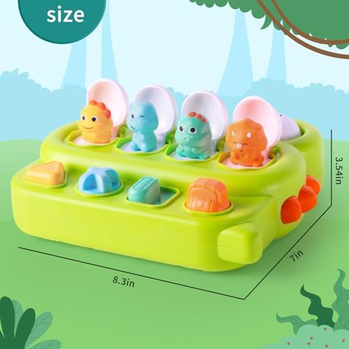 Tovol Zerky Cause and Effect Pop Up Dinosaur Toddler Toy for 1 Year Old - Image 5