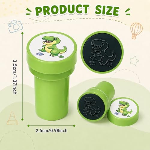 Cinrobiye 24 Pcs Dinosaur Stampers Party Favor Set, Cute Dino Stamps for Kids Birthday Party, Classroom Rewards, Carnival Prizes, Goody Bag Fillers, Dinosaur Themed Party Supplies - Image 2