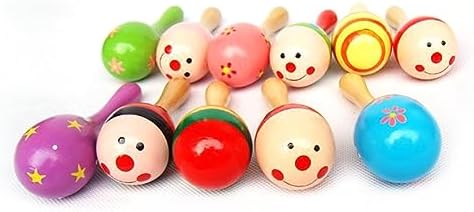 Small Maraca, Colorful Vibrant Design Lightweight Portable Musical Toy for Babies, with Safe Solid Wood Material for Hand Eye Coordination and Music Education - Image 3