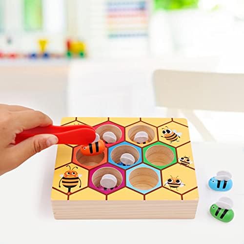 WOOD CITY Toddler Fine Motor Skills Toys, Bee to Hive Matching Game, Wooden Color Sorting Toy for Toddler 2 3 Years Old, Montessori Preschool Learning Toys Gift for Children - Image 4
