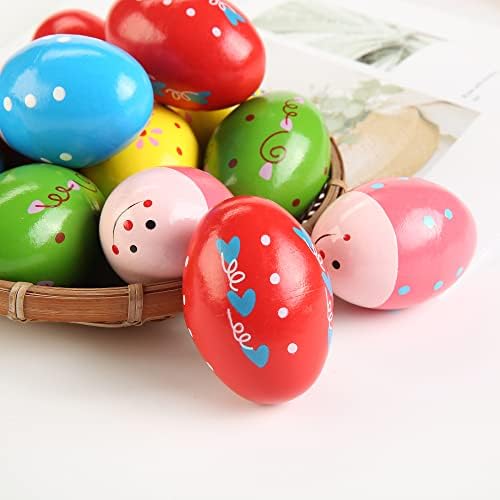 12Pcs Wooden Egg Shakers Hand Musical Maracas Percussion Instruments - Image 5