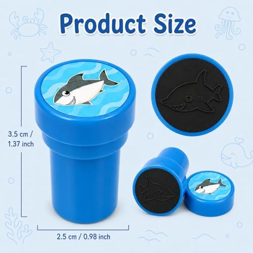 Cinrobiye 24 Pcs Ocean Animal Stampers Party Favor Set, Cute Sea Life Stamps for Kids Birthday Party, Classroom Rewards, Carnival Prizes, Goody Bag Fillers, Under the Sea Party Supplies - Image 2