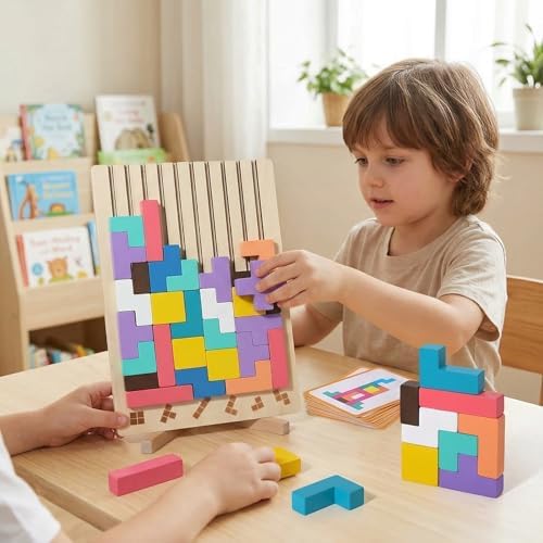 Wooden Stacking Puzzle Toy,Wooden Montessori Russian Blocks Puzzle -3D Stacking Toy for 3-6 Year,Educational Gifts for Boys and Girls. - Image 7
