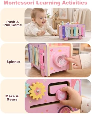 Wooden Montessori Toys for 1 Year Old, 1st Birthday Gift for Girls 1-3 - Image 5