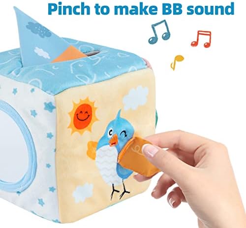 Twefex Baby Tissue Box Toy, Montessori Toy for Babies 6-12 Months, Tissue Box Baby Sensory Toys for 1 Year Old Boy Girl, Early Learning Baby Infant Toys 6-12 Months - Image 4