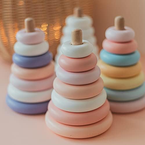 BUSY PUZZLE Wooden Stacking Pyramid, Wooden Rainbow Toy, Montessori Toys, Sensory Toy, Nursery Decor, for Toddlers - Image 4