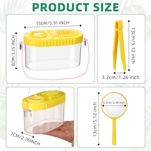 Halloscume 4 Sets Bug Collection Kit for Kids, Explorer Outdoor Kit with Bug Containers for Insects, Magnifying Glass, Tweezers, Nature Exploration Gift Toy for Girls Boys(4 Colors) - Image 2