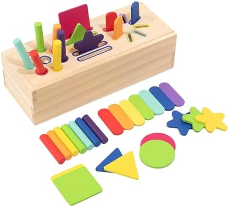Wooden Play Set Object Permanence Box Shape Sorter Gifts Shape Sorting and by Unknown