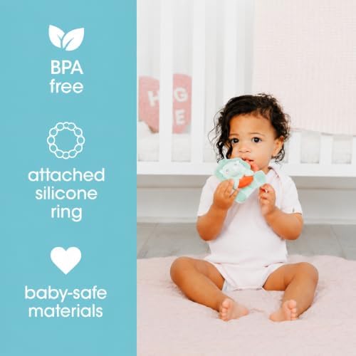 Pearhead Dinosaur Baby Teether, Silicone Teething Ring, BPA Free - Image 3