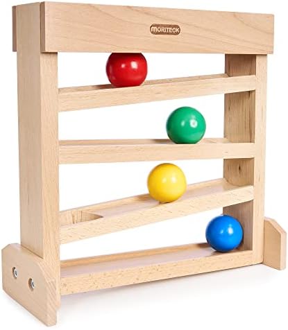 Montessori Ball Drop Toy, Wooden Ball Tracker, Early Developmental Pound Toys for Toddlers for 1-3 Year Old, Boys Girls Baby Birthday Gift by MORITECK