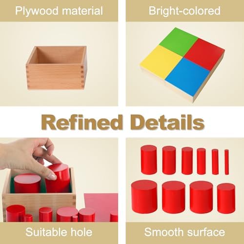 MONTESSORI OUTLET Knobless Cylinders (Set of 4) for 3-6 Years Montessori Education at School and Home - Image 6