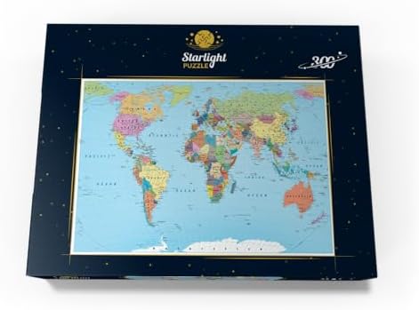 MyPuzzle Color World Map - Borders, Countries, Roads and Cities - Premium 300 Piece Jigsaw Puzzle for Adults - Image 4