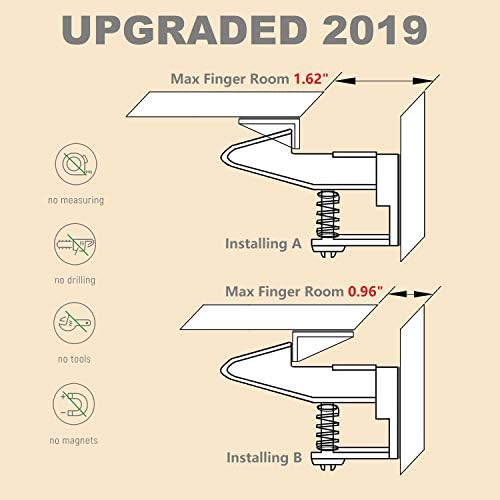 Cabinet Locks Child Safety Latches - OKEFAN 12 Pack Baby Proofing Cabinets Drawer Lock Adhesive Latch for Kids Proof Drawers No Drilling Tools Needed (White) - Image 3