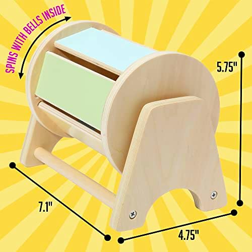 Montessori Mama Spinning Rainbow Drum: Montessori Toys for Babies 6 Months Wood-Constructed Educational Montessori Baby Toys for Babies 6-12 Months with Sensory Audible Bells - Image 4