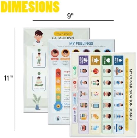 Visual Support Bundle for Kids – Step-by-Step Laminated Charts for Emotional Regulation, Communication, Social Emotional Learning, Autism, ADHD, Home & Classroom, 9 x 12 Inch - Image 3