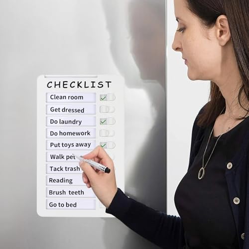 Magnetic Dry Erase Chore Chart for Kids, Whiteboard Checklist Board - Image 3