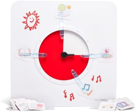 TIME TIMER 8 inch Visual Timer with Visual Schedule Package - 60 Minute Kids Desk Countdown Clock with Dry Erase Board, whiteboard Marker, and pecs Cards - for Kids Classroom, Home and Routine Timer by TimeTimer