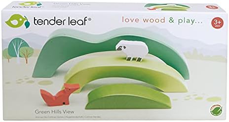 Tender Leaf Toys - Green Hills View - Wooden Stacking, Building Toy Stacker, Blocks - Open-Ended Toy Set with Green Hills View for Inspires Creative and Imaginative Roleplay - Age 3+ - Image 6