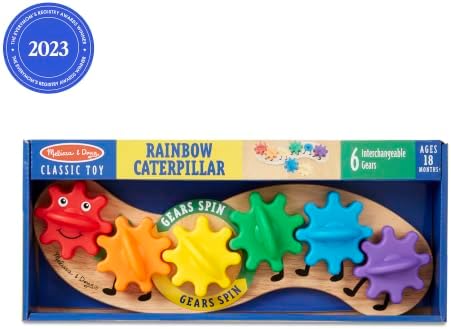 Melissa & Doug Rainbow Caterpillar Gear Toy with 6 Interchangeable Gears - Image 3