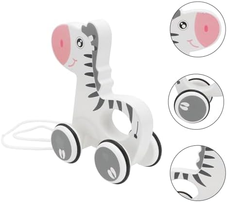 Wooden Animal Pull Along Toy Cart for Toddlers and Babies - Image 3