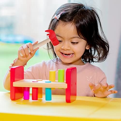 Hxezoc Wooden Hammer Toys Simulation Hammers Maintenance Tools Educational Toys for Kids Birthday Party Games Supplies (Red) - Image 5