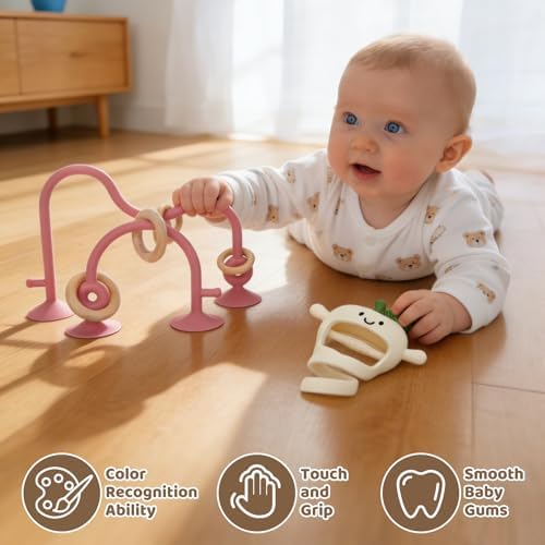 Baby High Chair Toy Teething Chew,Suction Cup Toys,BPA-Free Infant Teether - Image 6