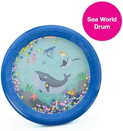 Edushape Sea World Drum for Baby - Set of 1 Ocean Baby Drum Toy for Toddlers 1-3 - Small Drums Musical Toy for Babies 1 Year Old and Up, Soothing Sounds, Fun Tummy Time and Sensory Development - Image 2