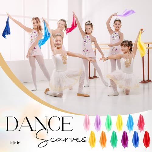 Shyyween 24 Pcs Chiffon Juggling Scarves Dance Scarves Bulk 24 x 24 Inches Colorful Square Soft Scarfs for Music Movement Education Musical Performance Magic Trick Props Accessories - Image 6