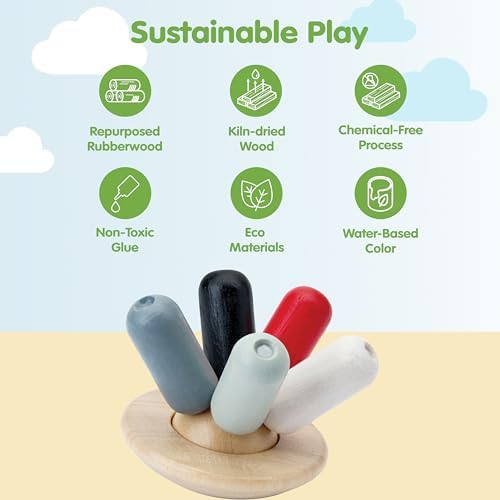 PlanToys® Wooden Flexi Jellyfish Baby Toy Montessori Kids Sensory Grasping - Image 3
