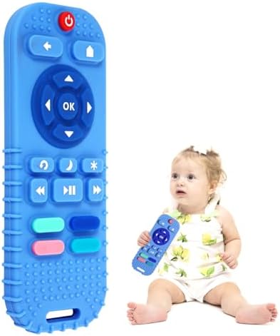 Hooku Silicone Teething Toys for Babies 0-6 Months, Teethers for Babies 6-12 Months, Remote Teether for Baby, Sensory Toys for Babies, Baby Chew Toys by Hooku