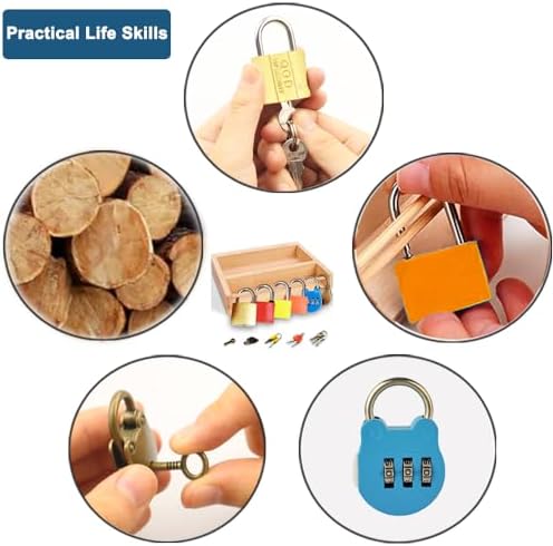 Inslat Montessori Lock and Key Toy Set for Toddlers, Educational STEM Lock Toys Matching Games Set with Wooden Tray for 3-5 Year Old Kids - Image 4