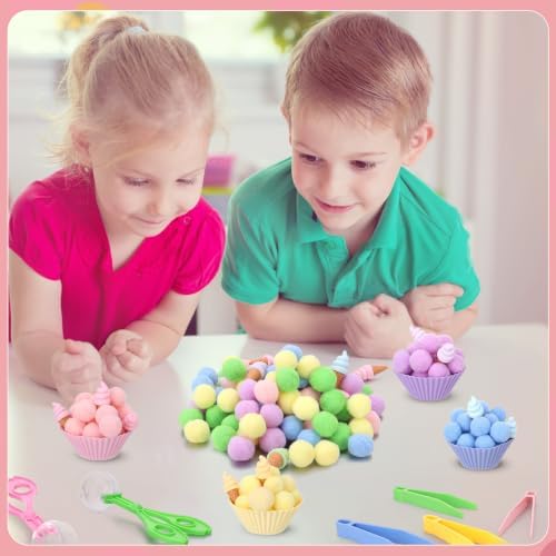 136 Pcs Ice Cream Sensory Bin Filler Counting Sorting Fine Motor Toys - Image 4