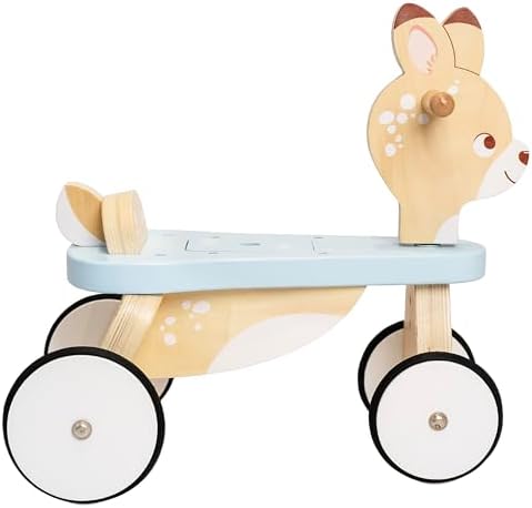 Le Toy Van - Petilou Wooden Ride On Deer Push Along Toy for Toddlers | Suitable for Boy Or Girl 1 Year Old +, Small by LeToyVan