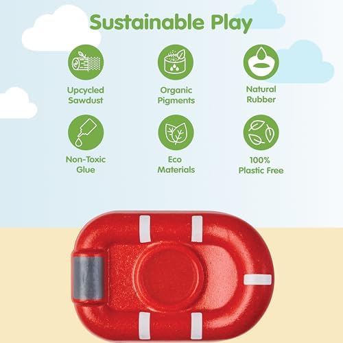 PlanToys® Wooden Whitewater Raft, Waterproof Kids Bath & Water Play Toy - Image 3