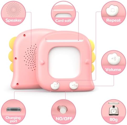 Kidzdo 520 Words Talking Flash Cards, Birthday Gifts for 3 4 5 6 Year Old Girls, Early Educational LearningToys, Pink - Image 6