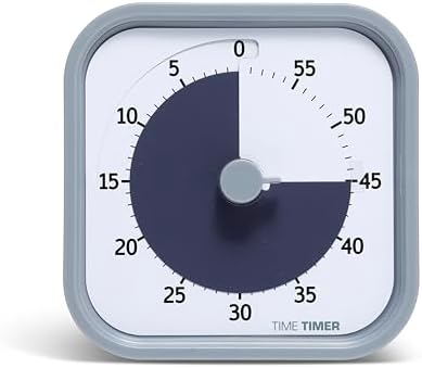 TIME TIMER Home MOD – 60-Minute Visual Timer Home Edition, Silent Operation Study Tool for Kids Desk, Homeschool Supplies, Office & Meetings (Pale Shale) by TimeTimer