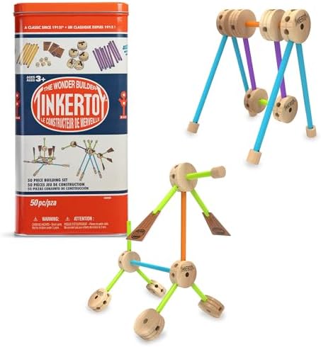 Tinkertoy - Retro Building Set Tin - 50 Pieces by TINKERTOY%C2%AE