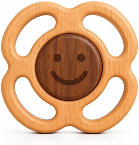 Wooden Teether for Babies | No Paint or Coatings | Real Wood | HippoToys by Hippotoys
