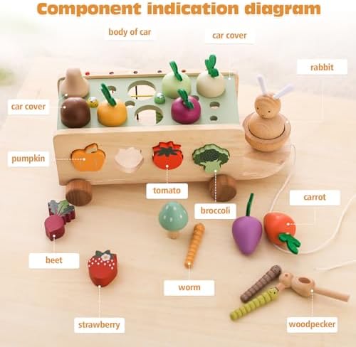 OESSUF Montessori Toys Toddlers Wooden Educational Toys for Baby Boys Girls, Shape Sorting & Matching Fine Motor Skills Toys, Birthday Gifts for Kids - Image 6