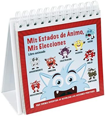 The Original Mood Flipbook for Kids; 20 Different Moods/Emotions; Autism; ADHD; Help Kids Identify Feelings and Make Positive Choices; Laminated Pages (Spanish Flipbook) by MyMoodsMyChoices
