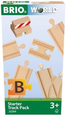 BRIO World - 33394 Starter Track Pack | 13Piece Wooden Train Tracks for Kids Ages 3 & Up by BRIO